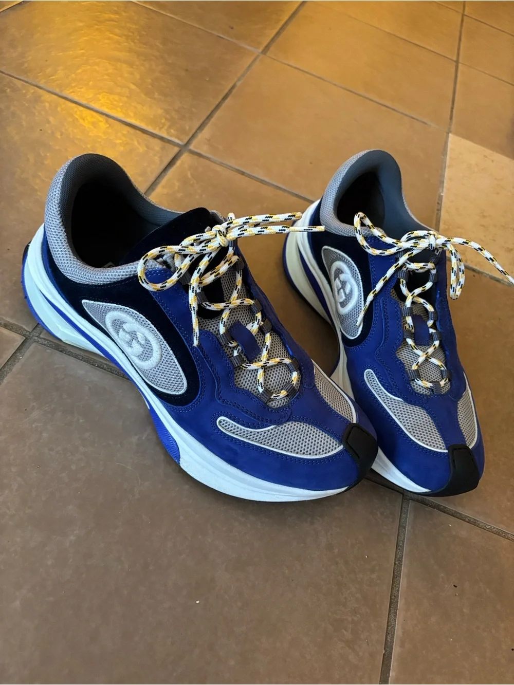 Gucci Blue and Gray Men’s Runner Sneakers